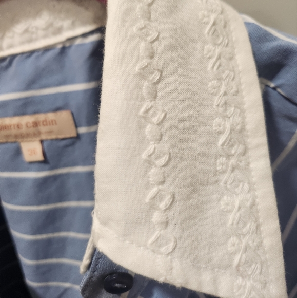 Pierre cardin embroidered collar stripe button down - Picture 1 of 4